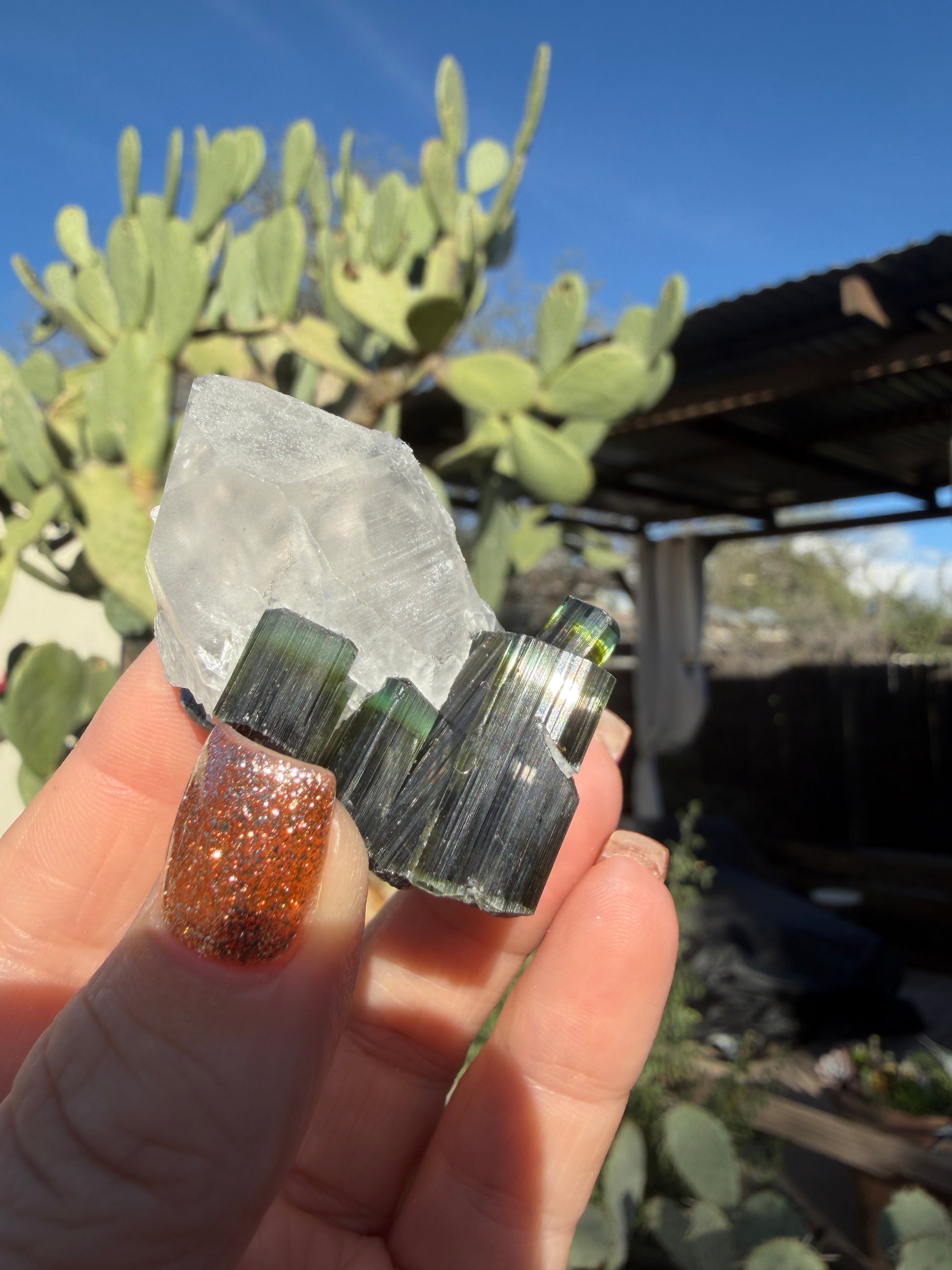 Quartz with Tourmaline